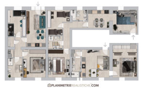 Residenza Cavallotti 25 Planimetria dei tre appartamenti